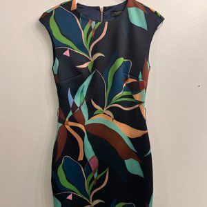 Ted Baker navy blue body con dress